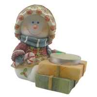 Новогодний декоративный подсвечник "Снеговик" 15069 артикул 6004a.